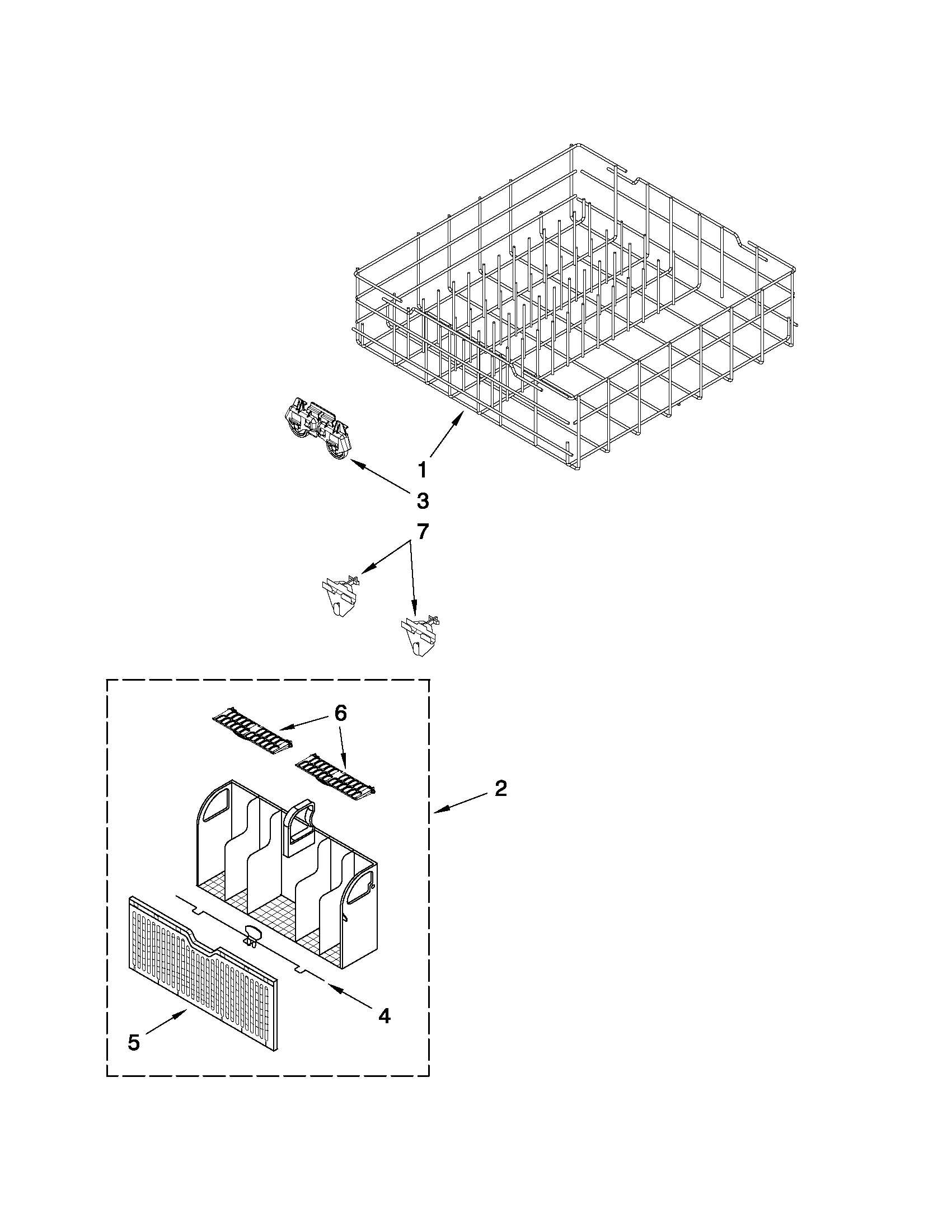 Lower rack parts