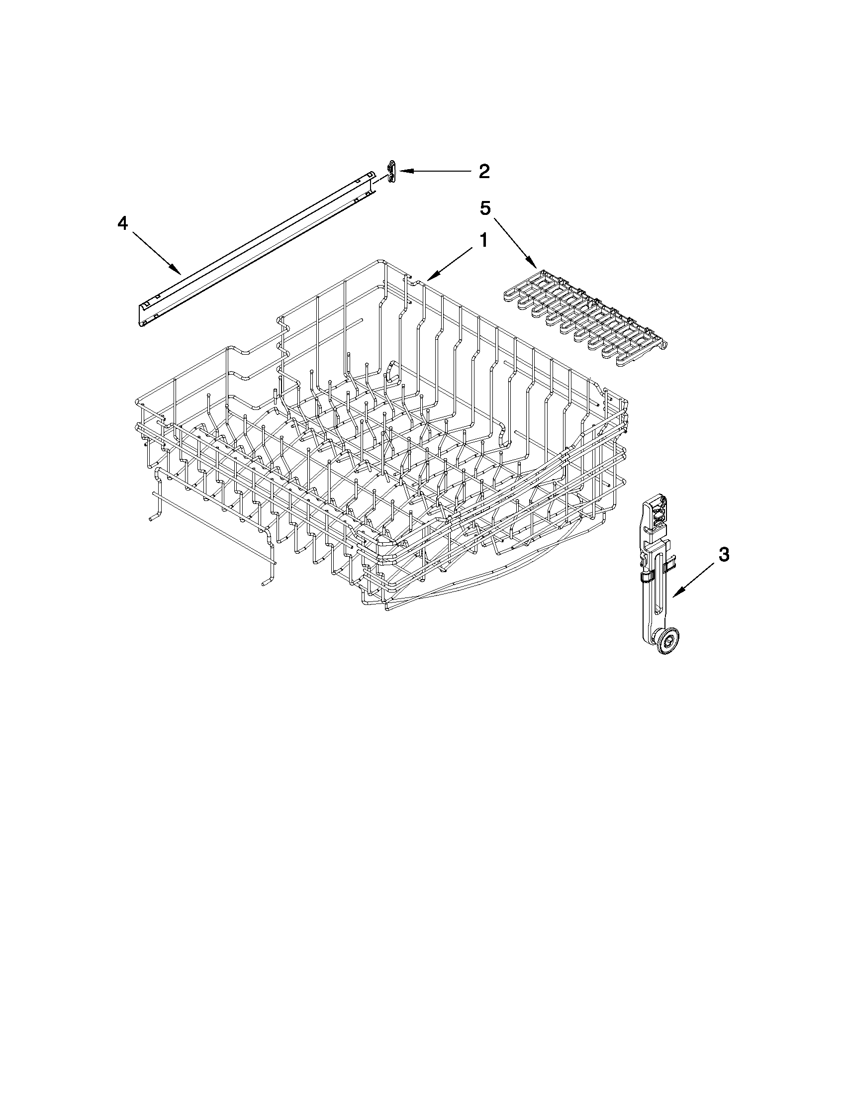 Upper rack and track parts