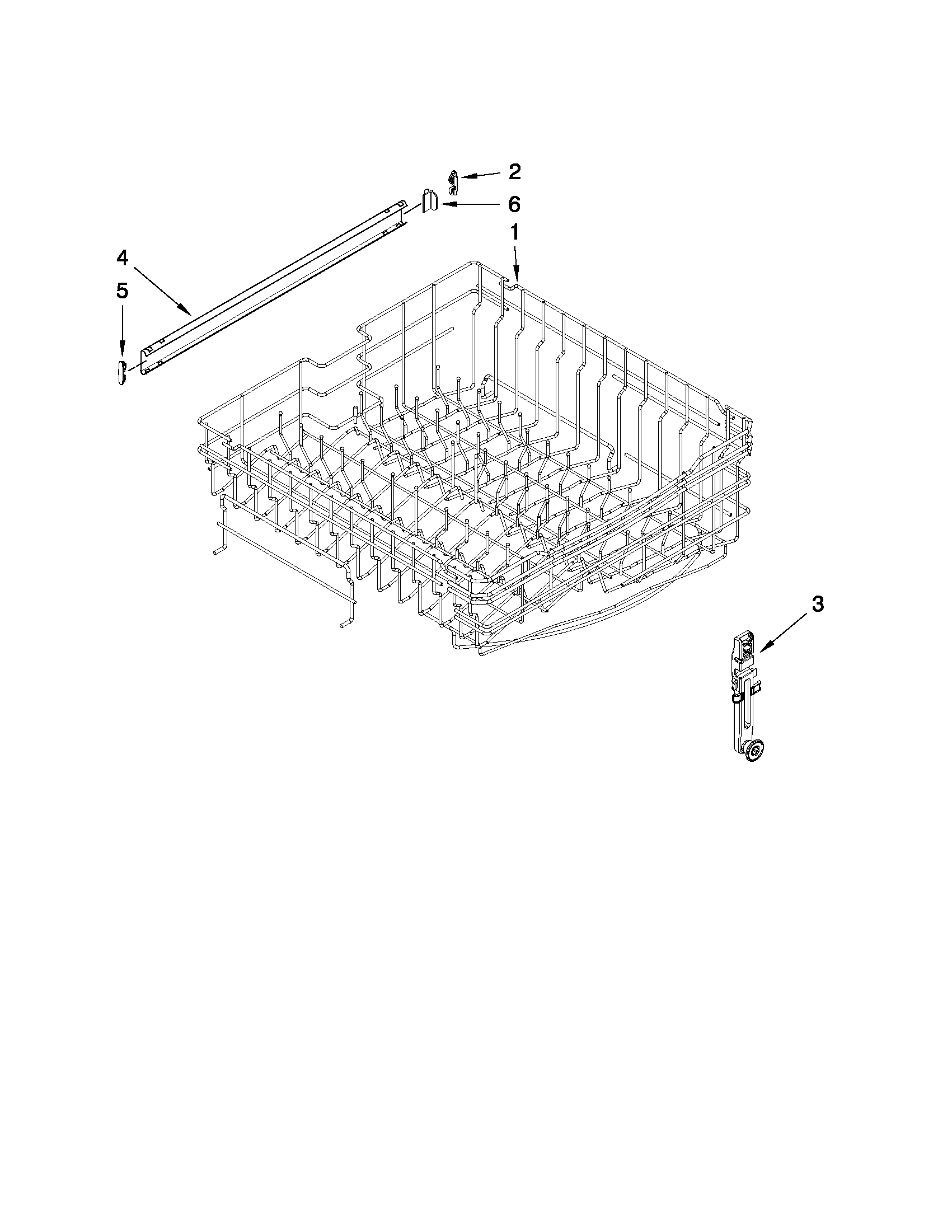 Upper rack and track parts