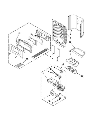 Dispenser front parts