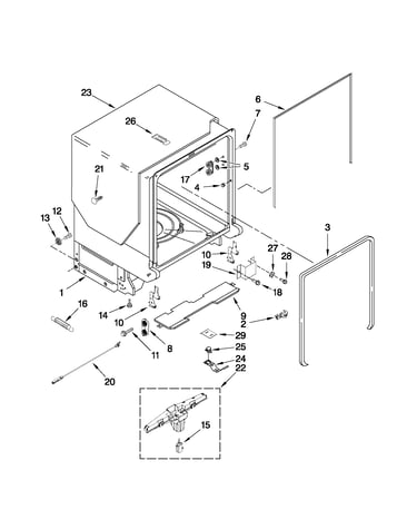 Tub and frame parts