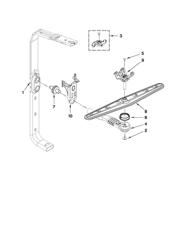 Upper wash and rinse parts