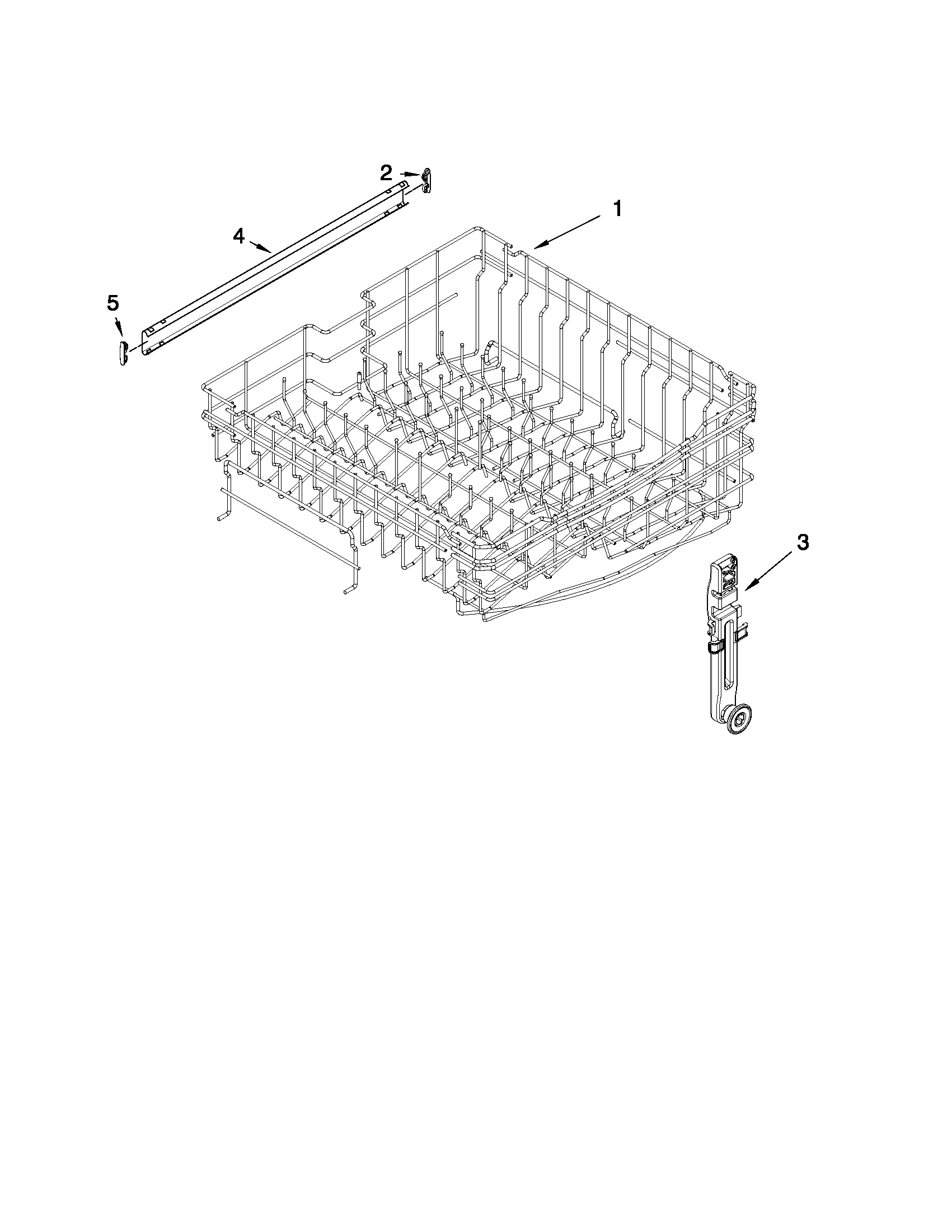 Upper rack and track parts