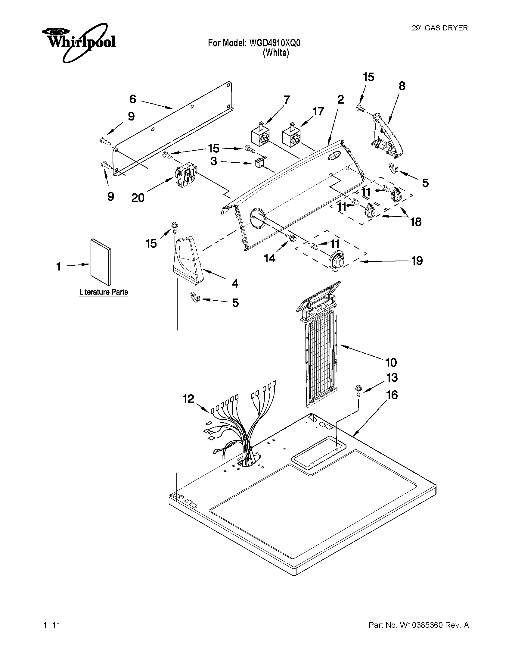 Top and console parts