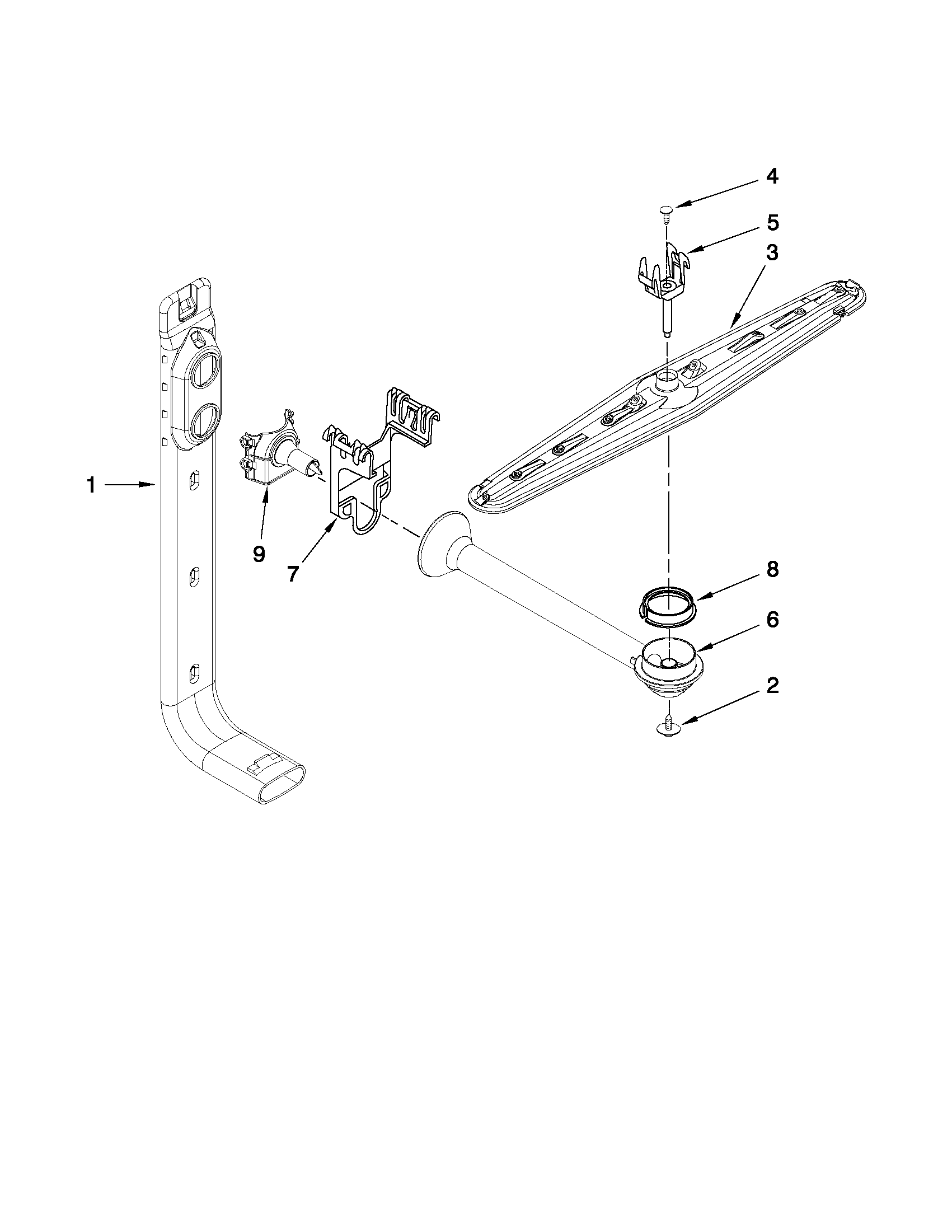 Upper wash and rinse parts
