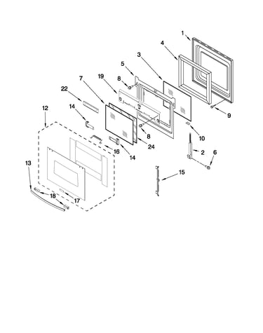 Oven door parts