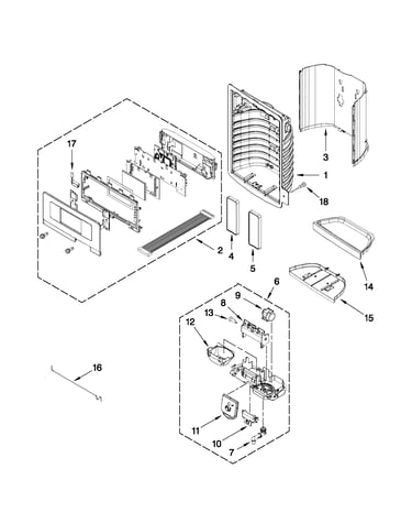 Dispenser front parts