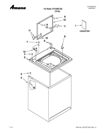 Top and cabinet parts