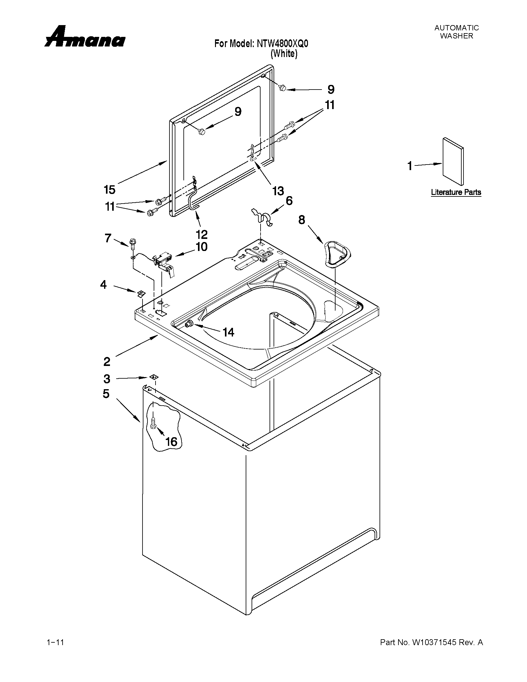 Top and cabinet parts