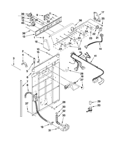 Controls and rear panel parts