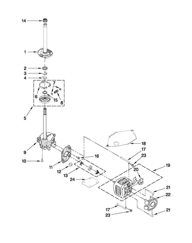 Brake, clutch, gearcase, motor and pump parts