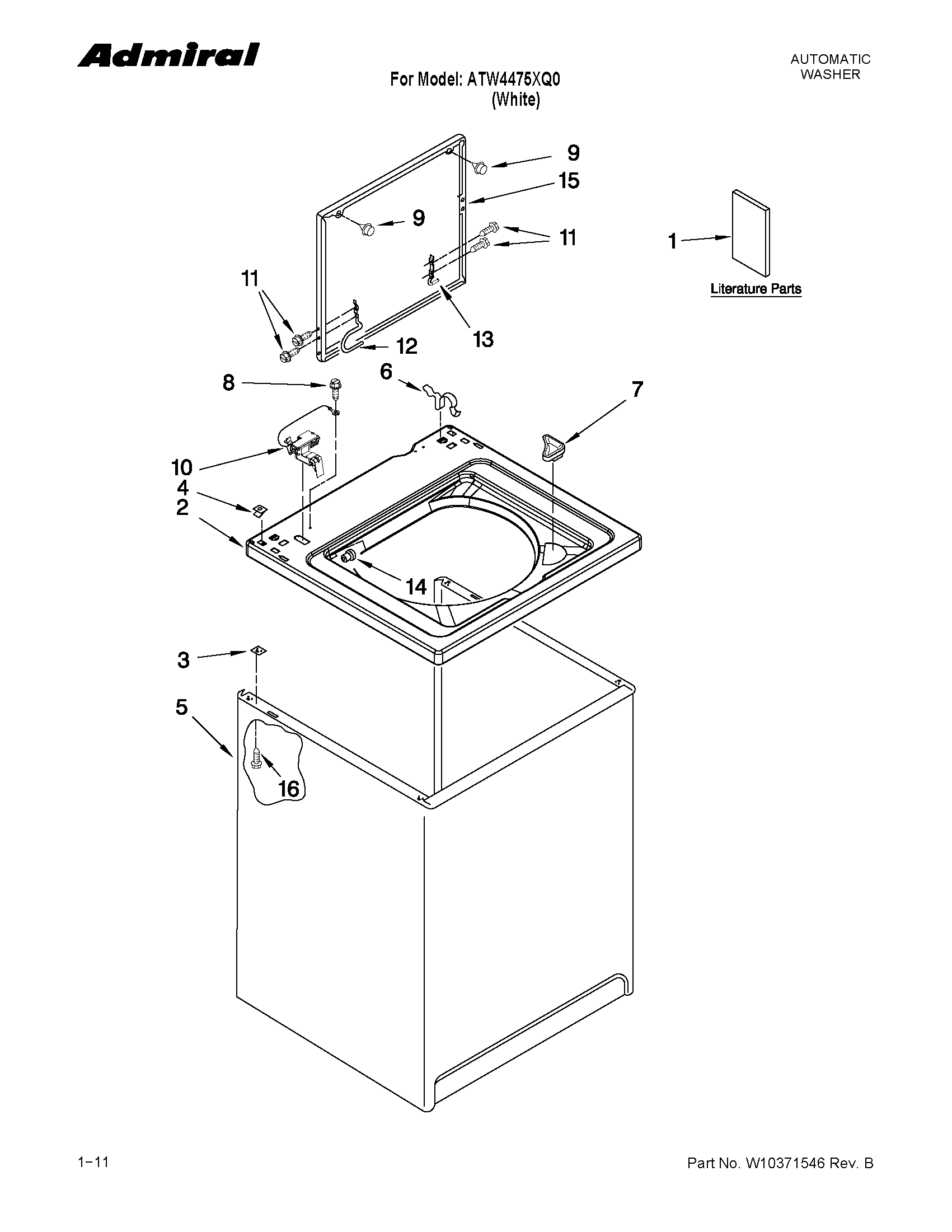 TOP AND CABINET PARTS