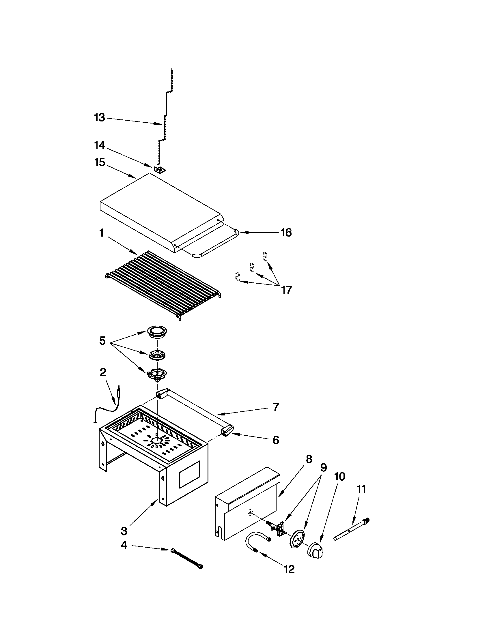 Side burner parts
