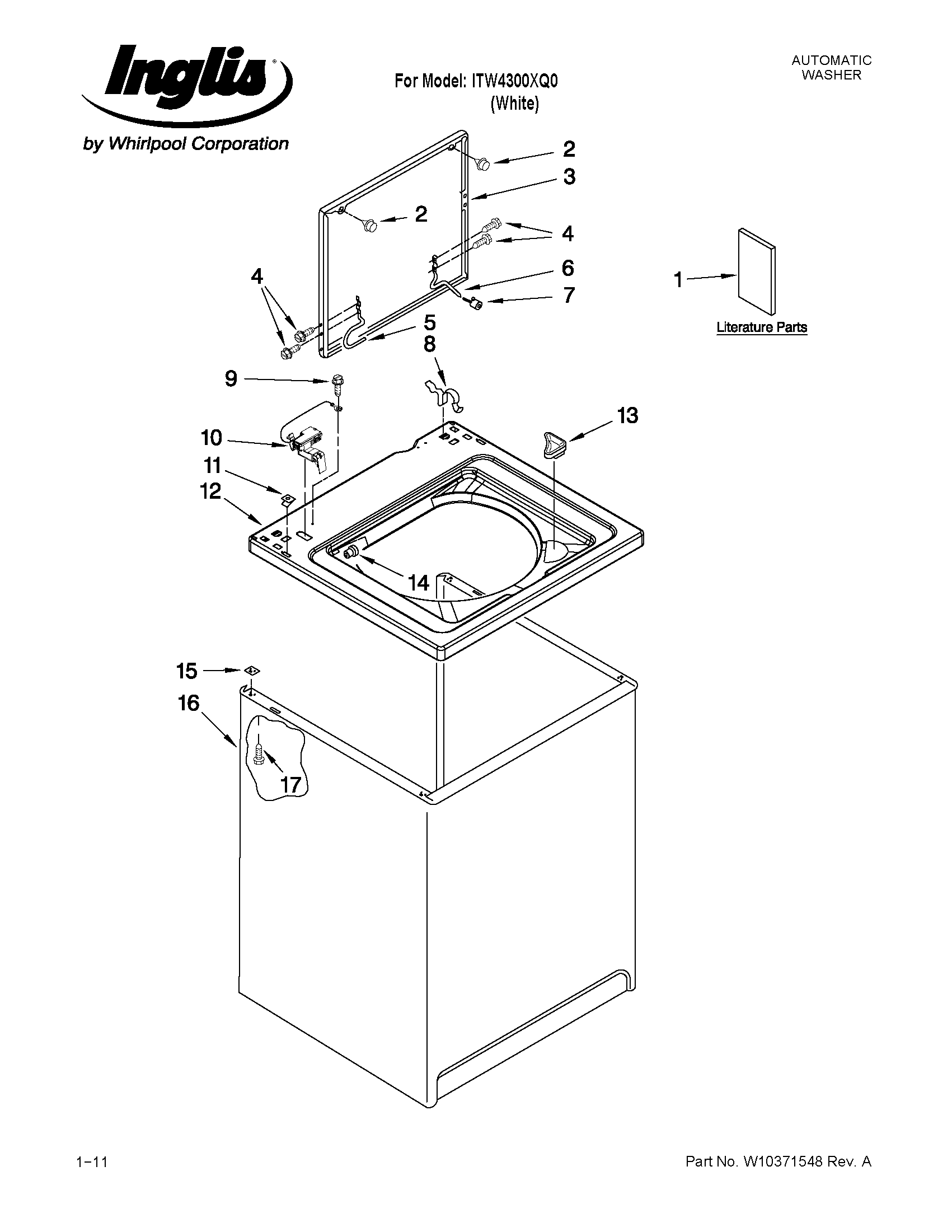Top and cabinet parts