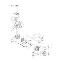 Roper RTW4440XQ0 brake, clutch, gearcase, motor and pump parts diagram