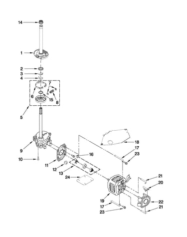 Brake, clutch, gearcase, motor and pump parts