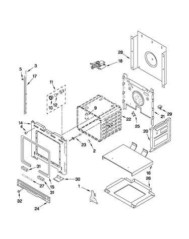 Upper oven parts