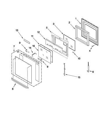 Lower oven door parts