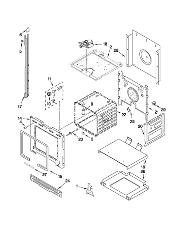 Upper oven parts