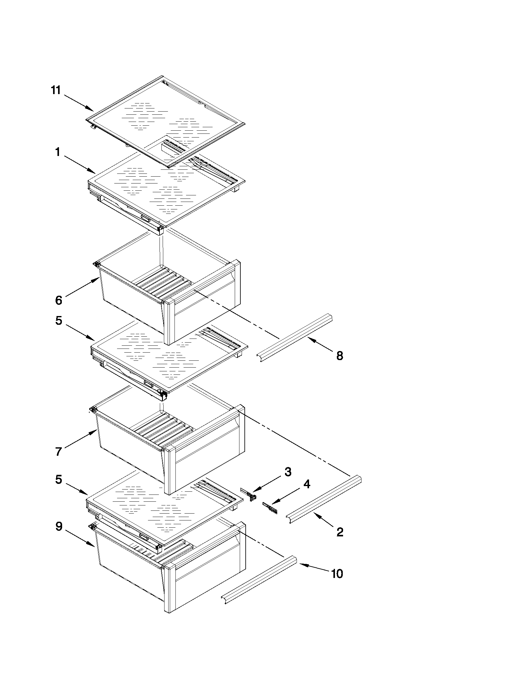 Refrigerator shelf parts