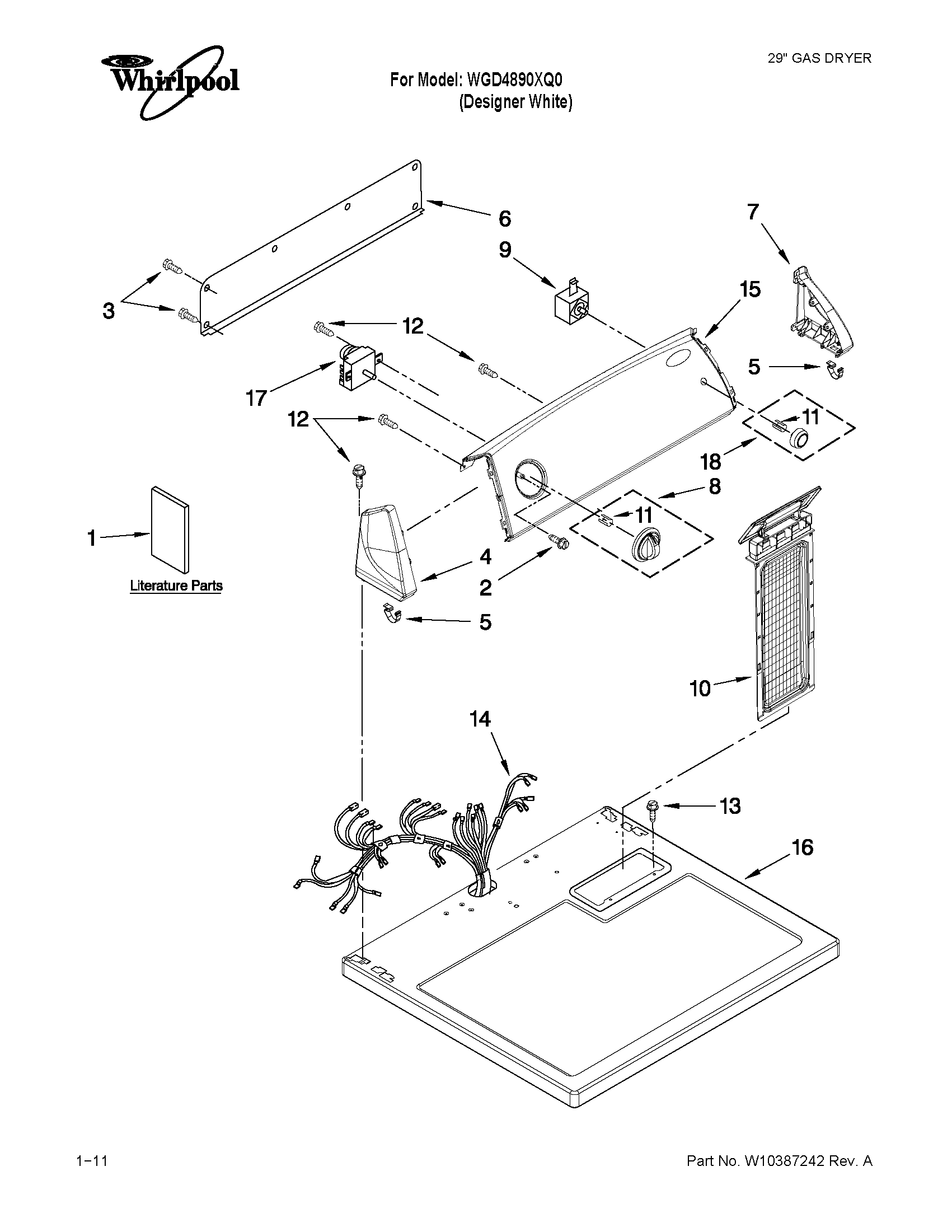 Top and console parts