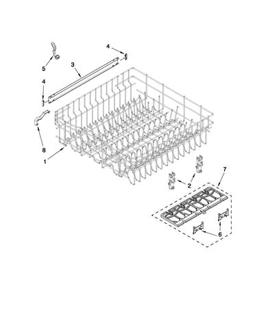 Upper rack and track parts