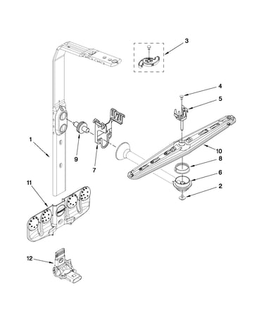 Upper wash and rinse parts