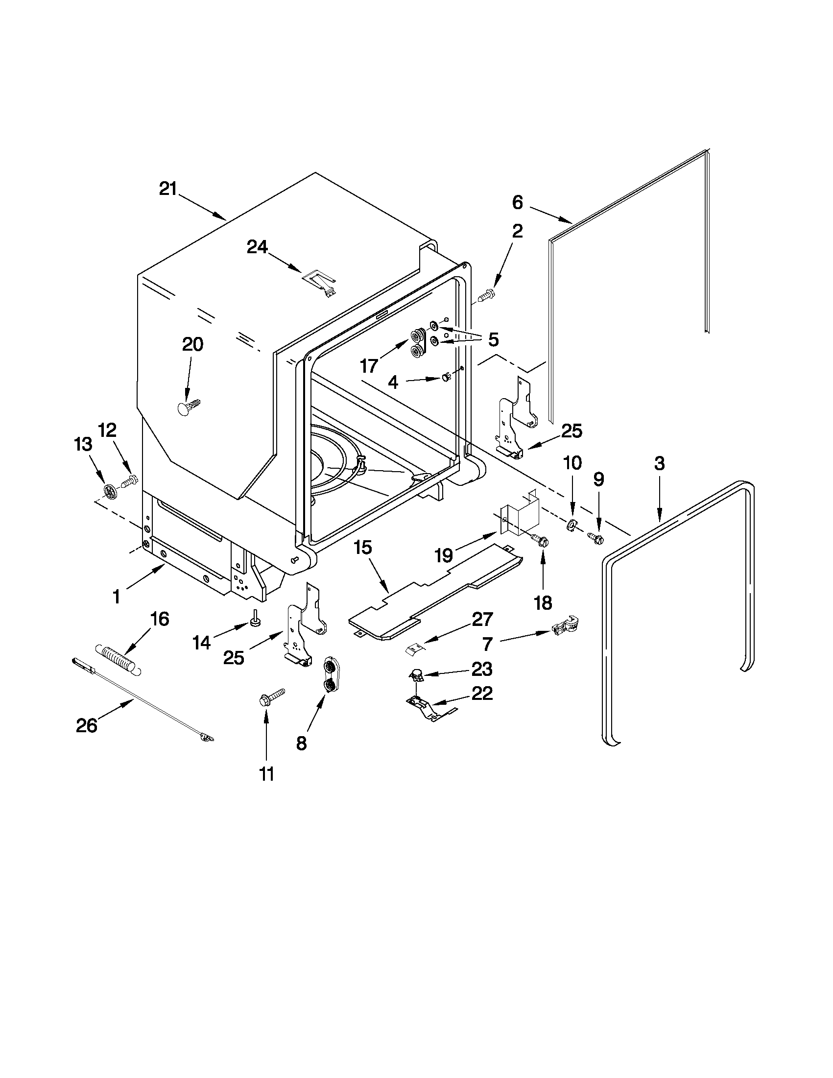 TUB AND FRAME PARTS