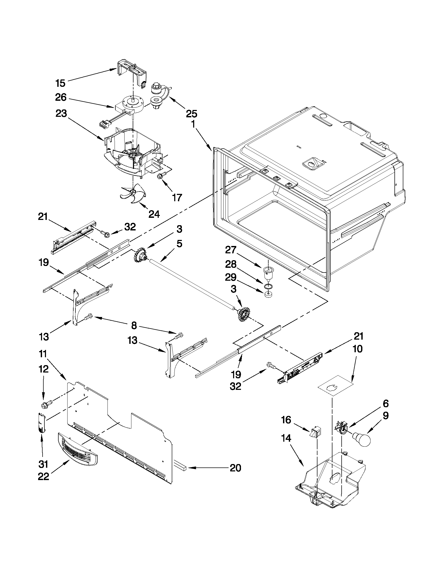 Freezer liner parts