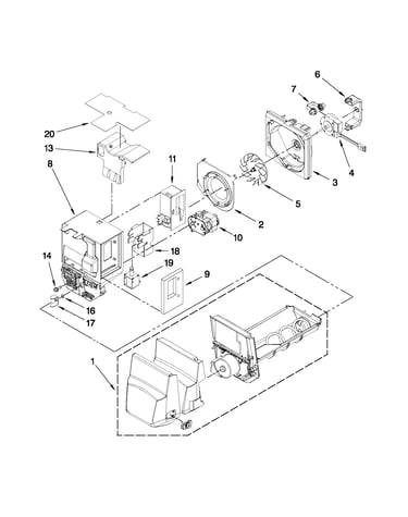 Motor and ice container parts