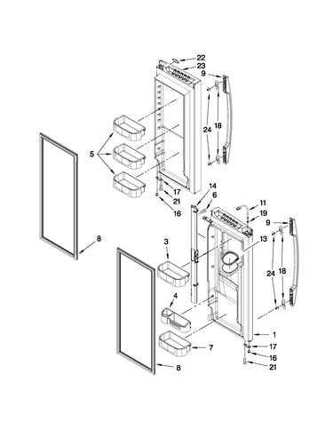 Refrigerator door parts