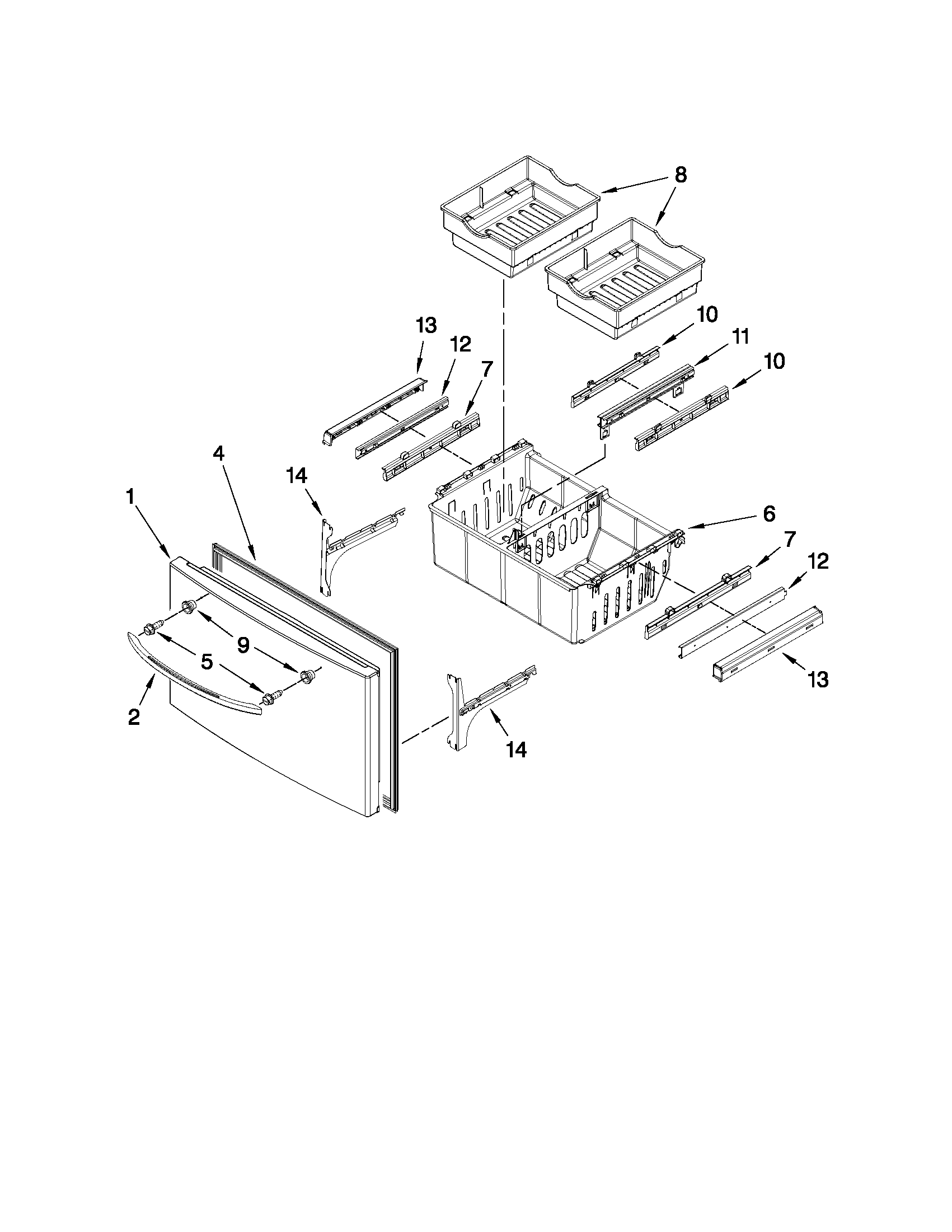 Freezer door parts