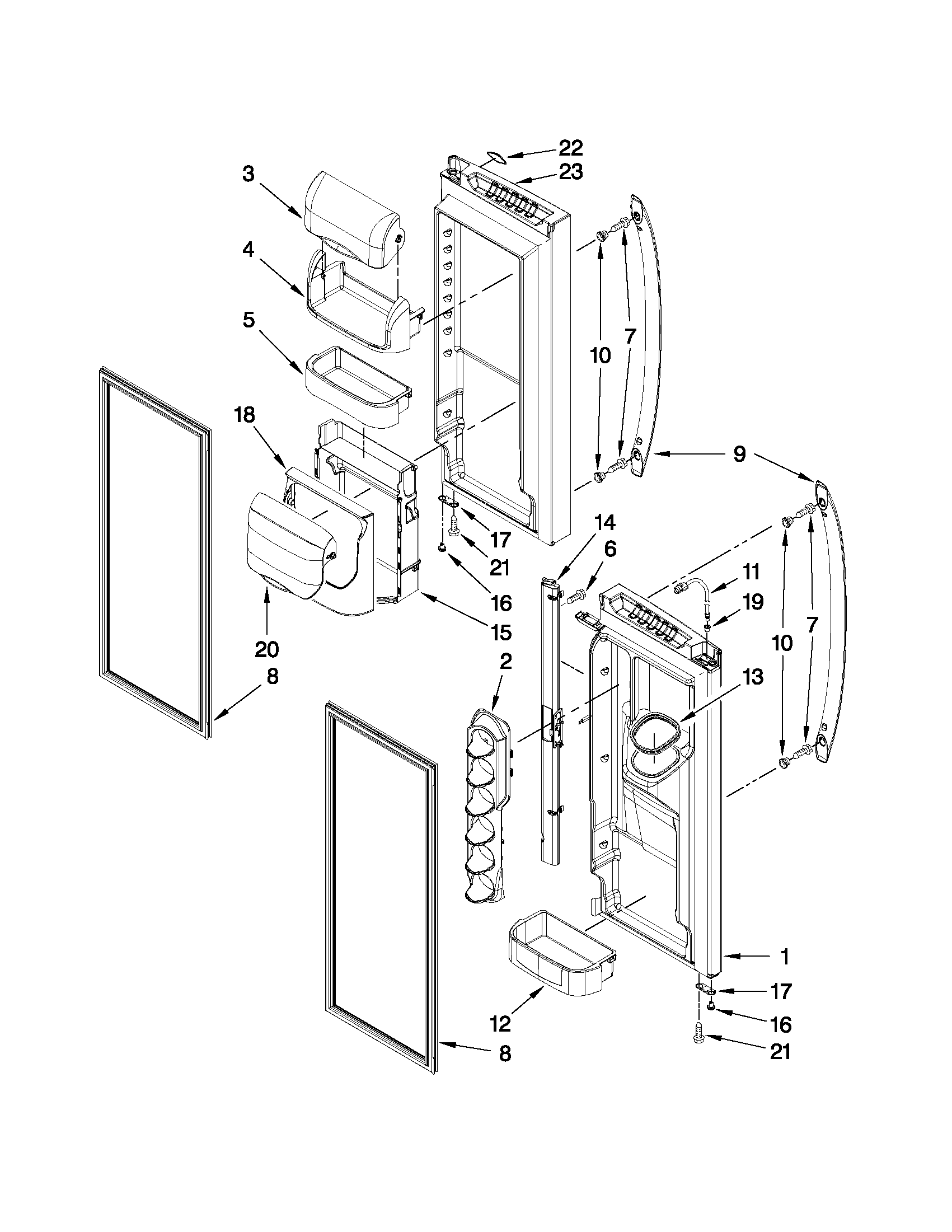 Refrigerator door parts