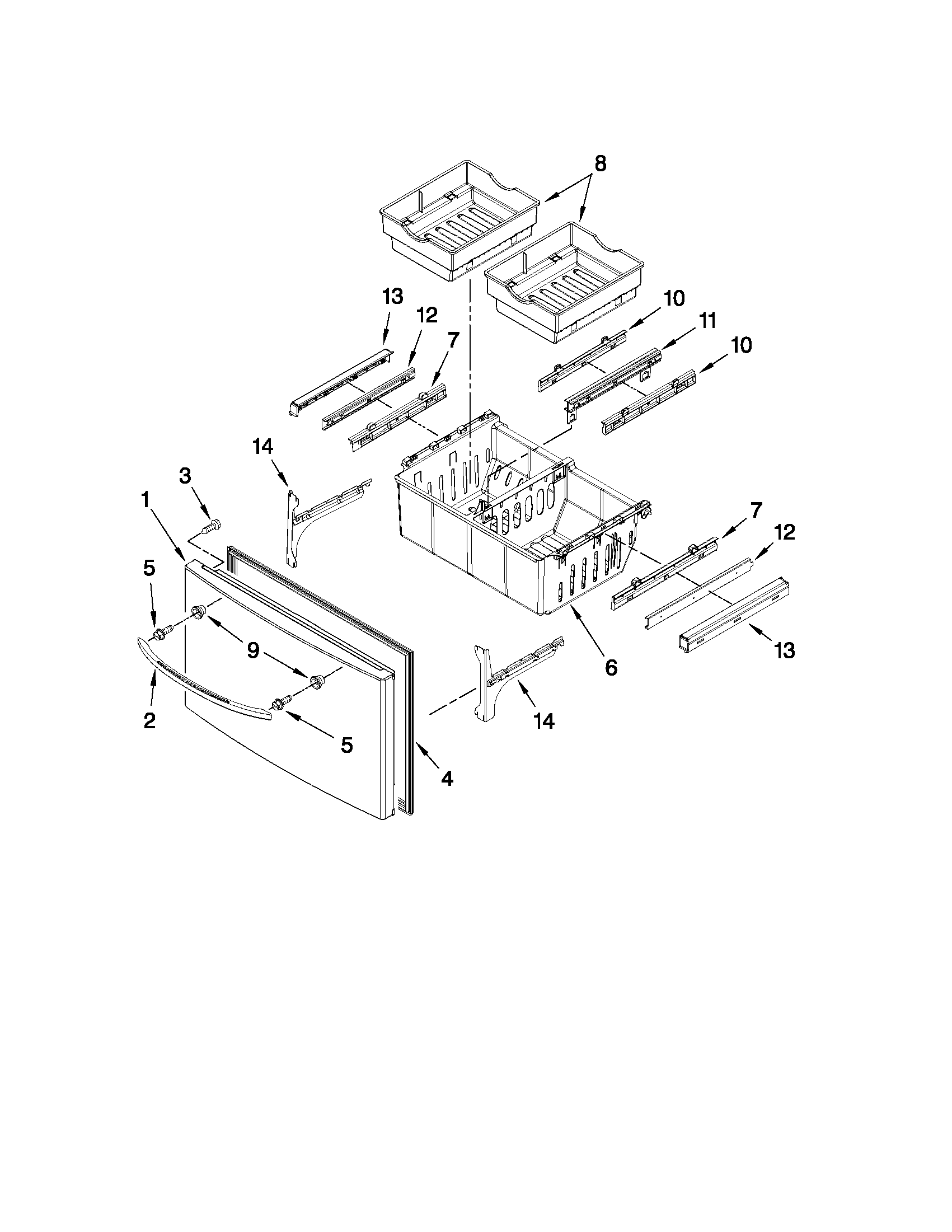 Freezer door parts