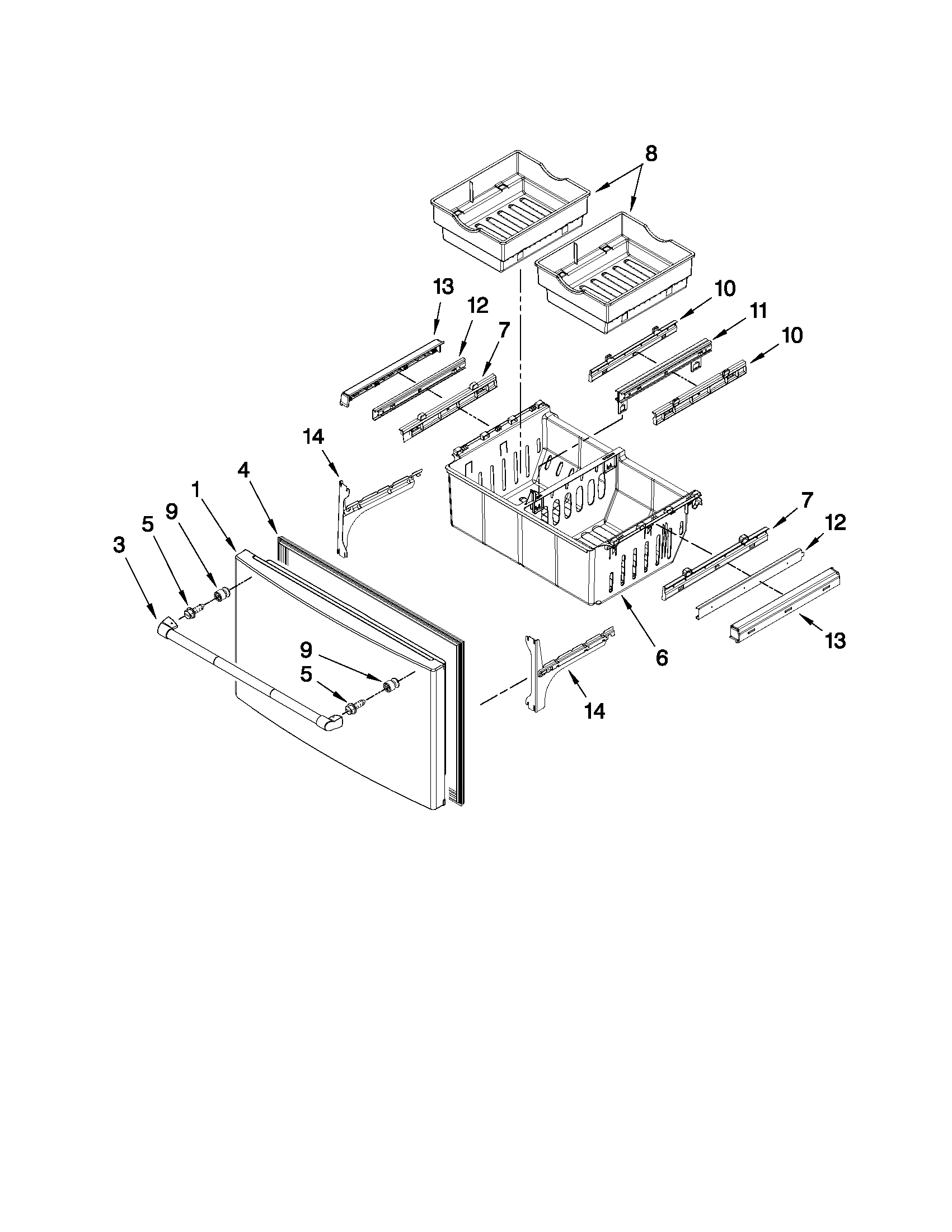 Freezer door parts
