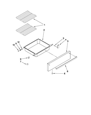 Drawer and rack parts