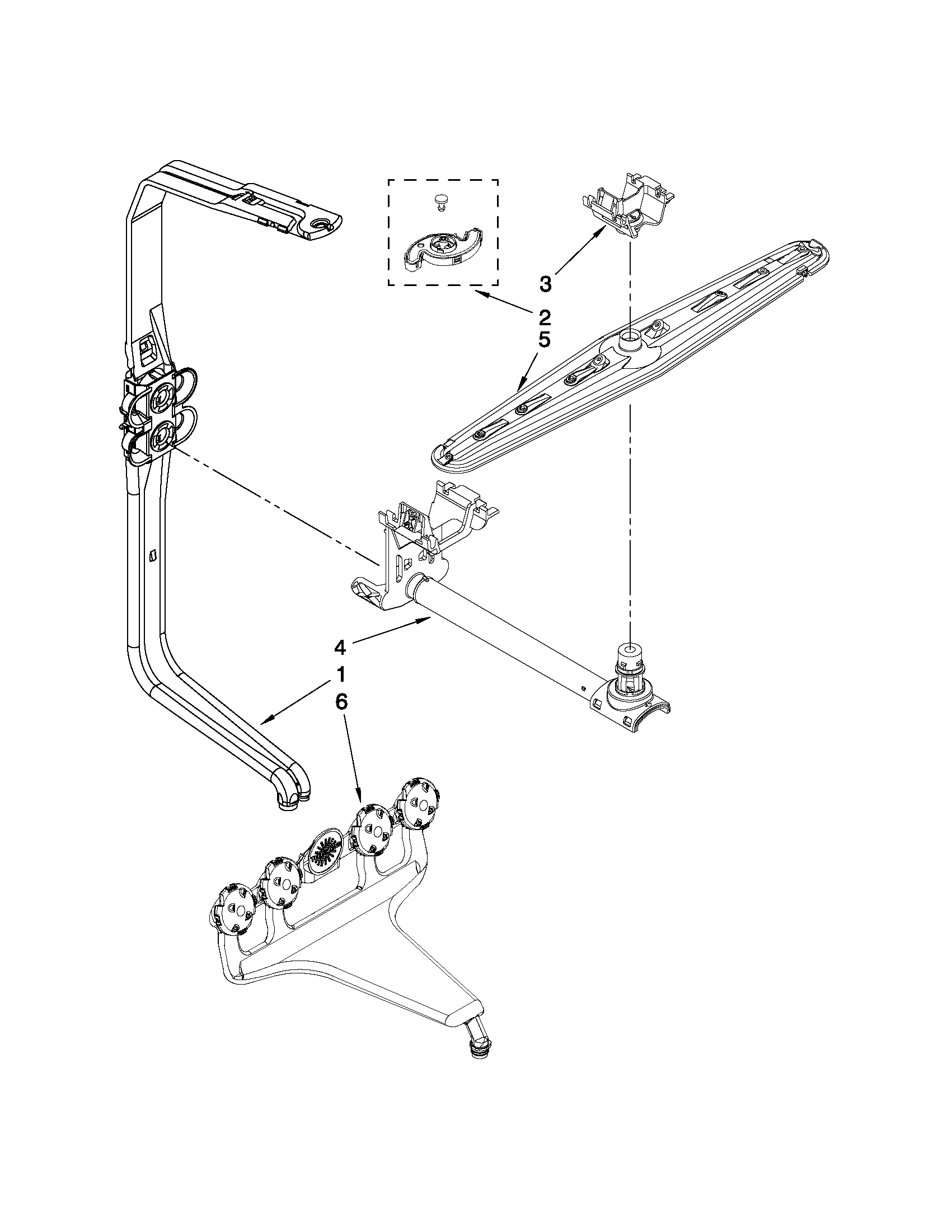 Upper wash and rinse parts