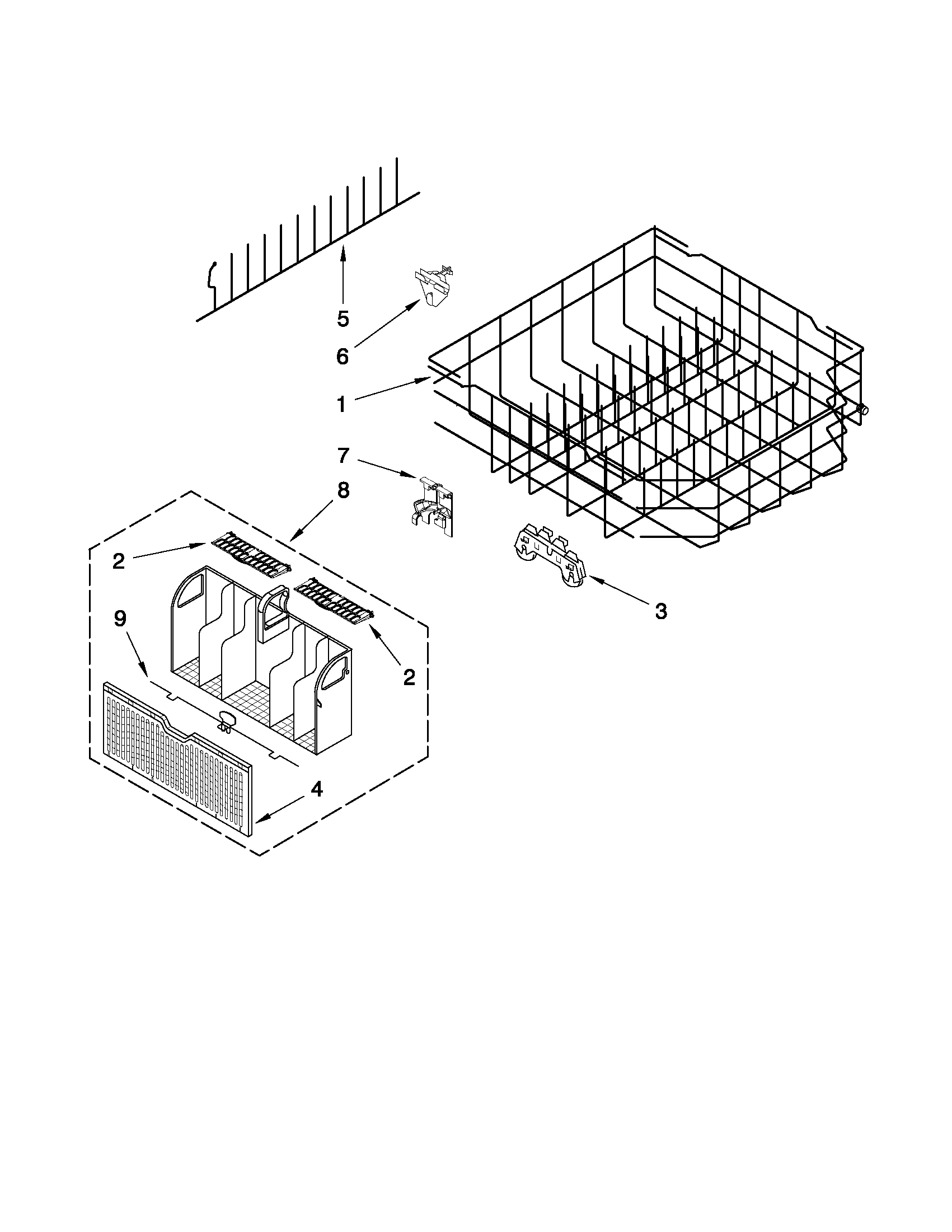 Lower rack parts