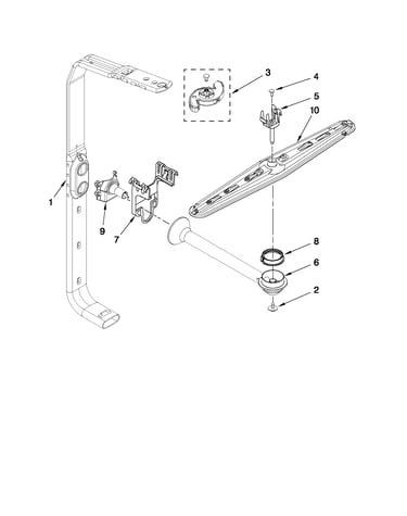 Upper wash and rinse parts