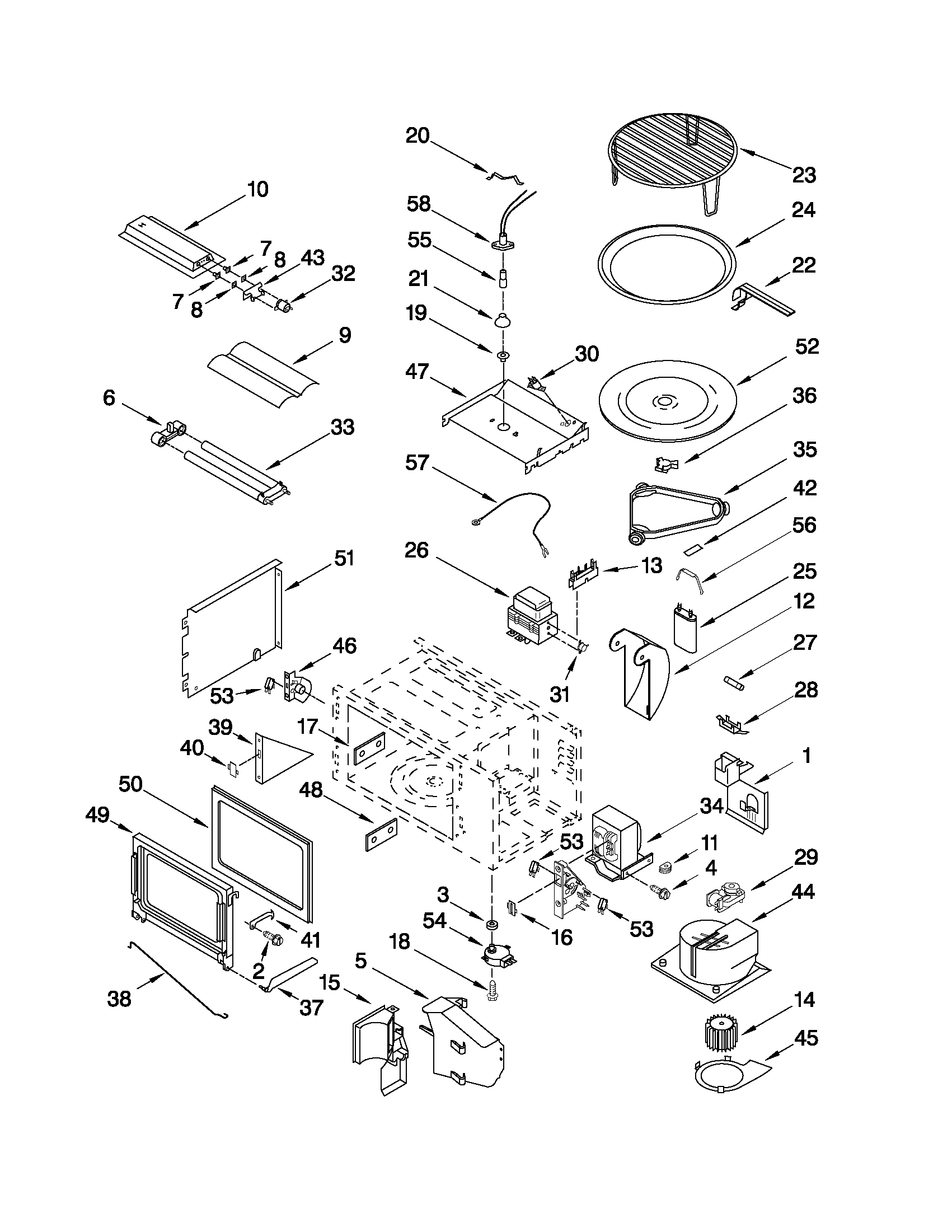 Cabinet and stirrer parts