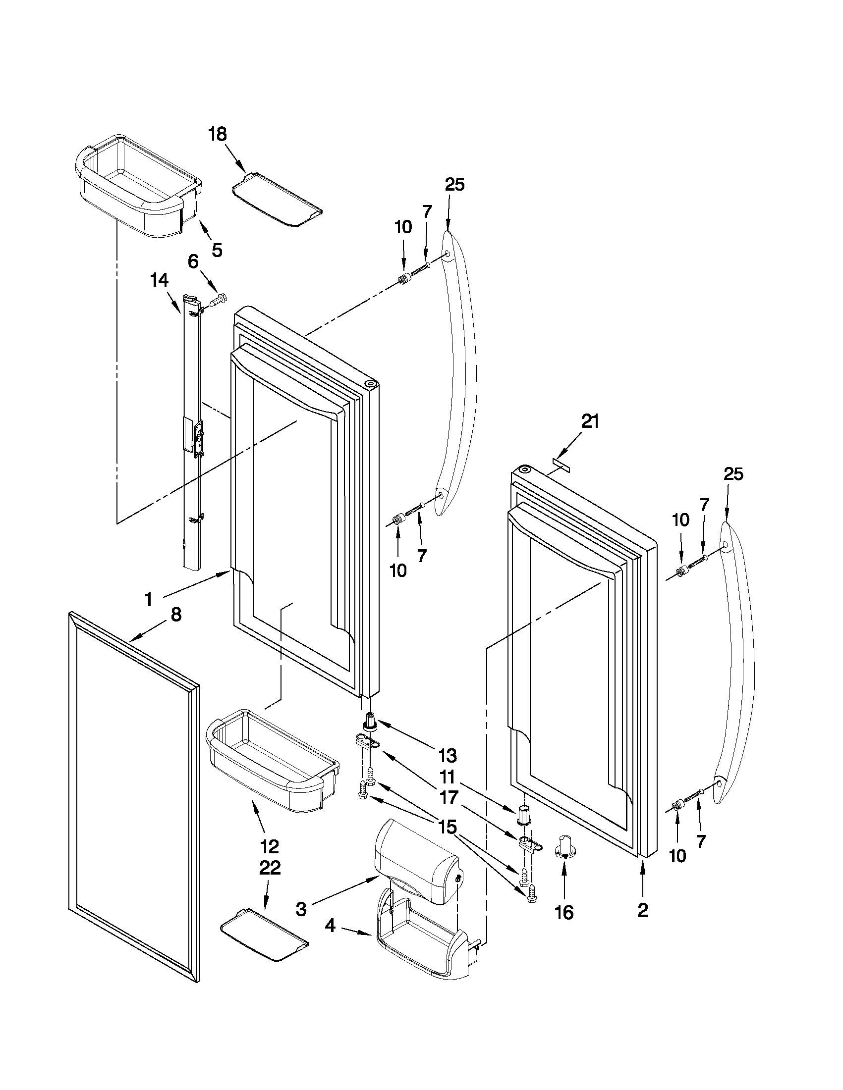 Refrigerator door parts