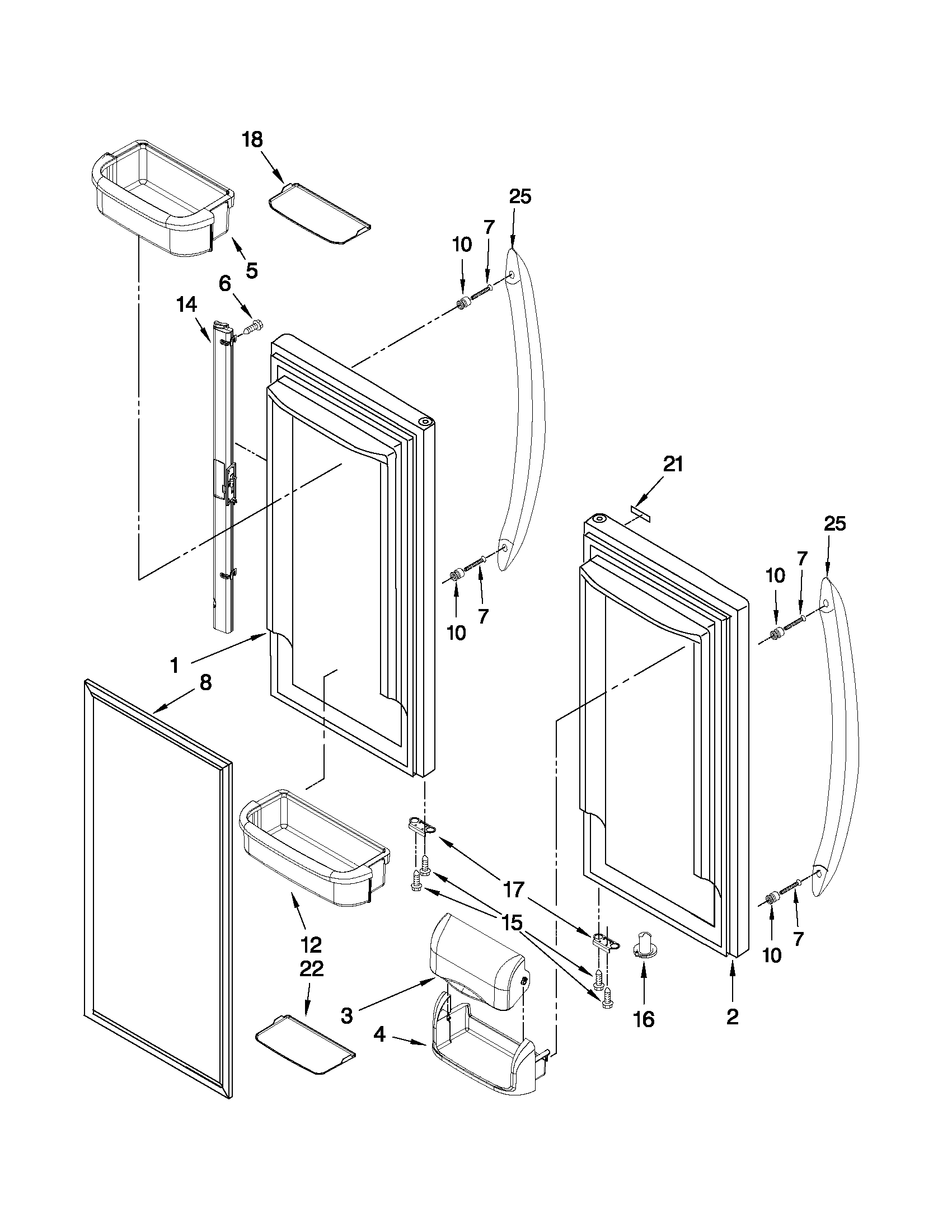 Refrigerator door parts