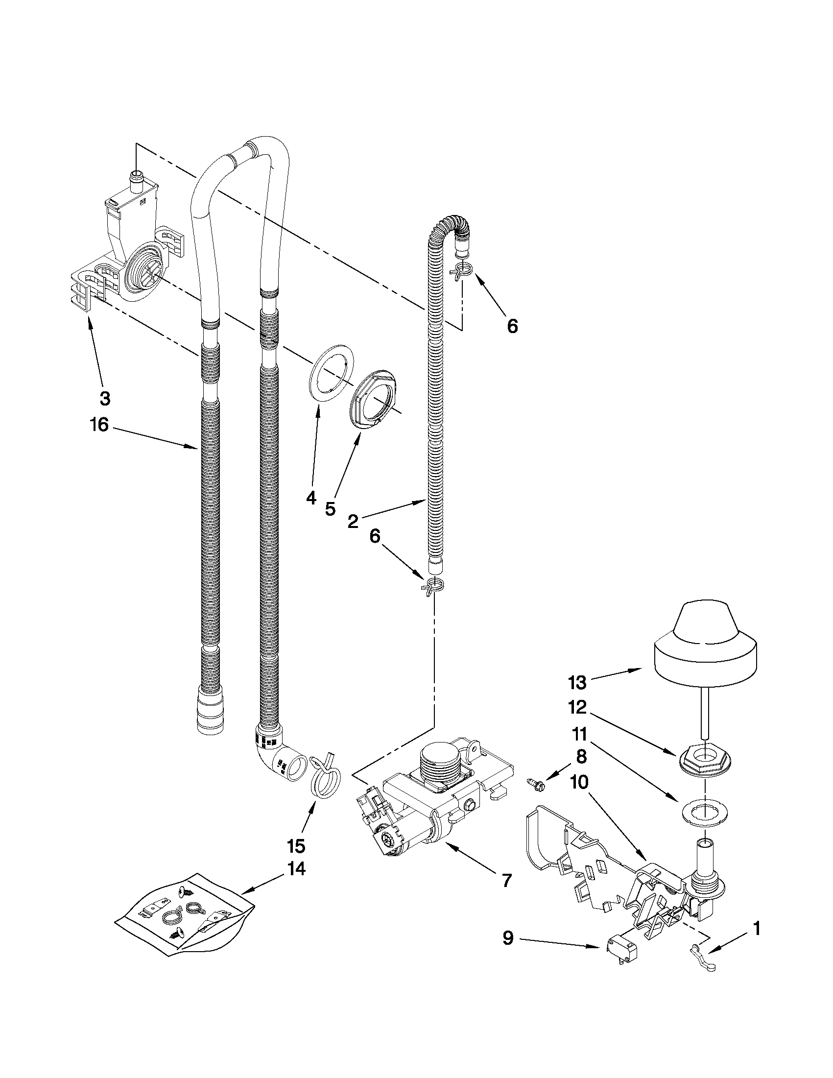 Fill, drain and overfill parts