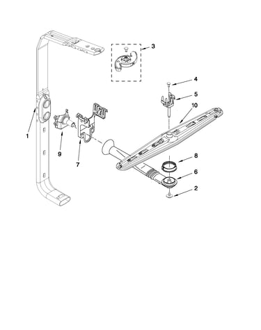 Upper wash and rinse parts