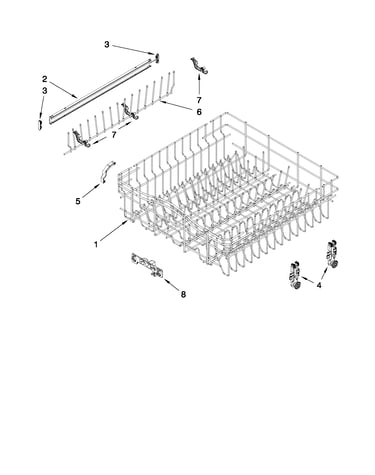 Upper rack and track parts
