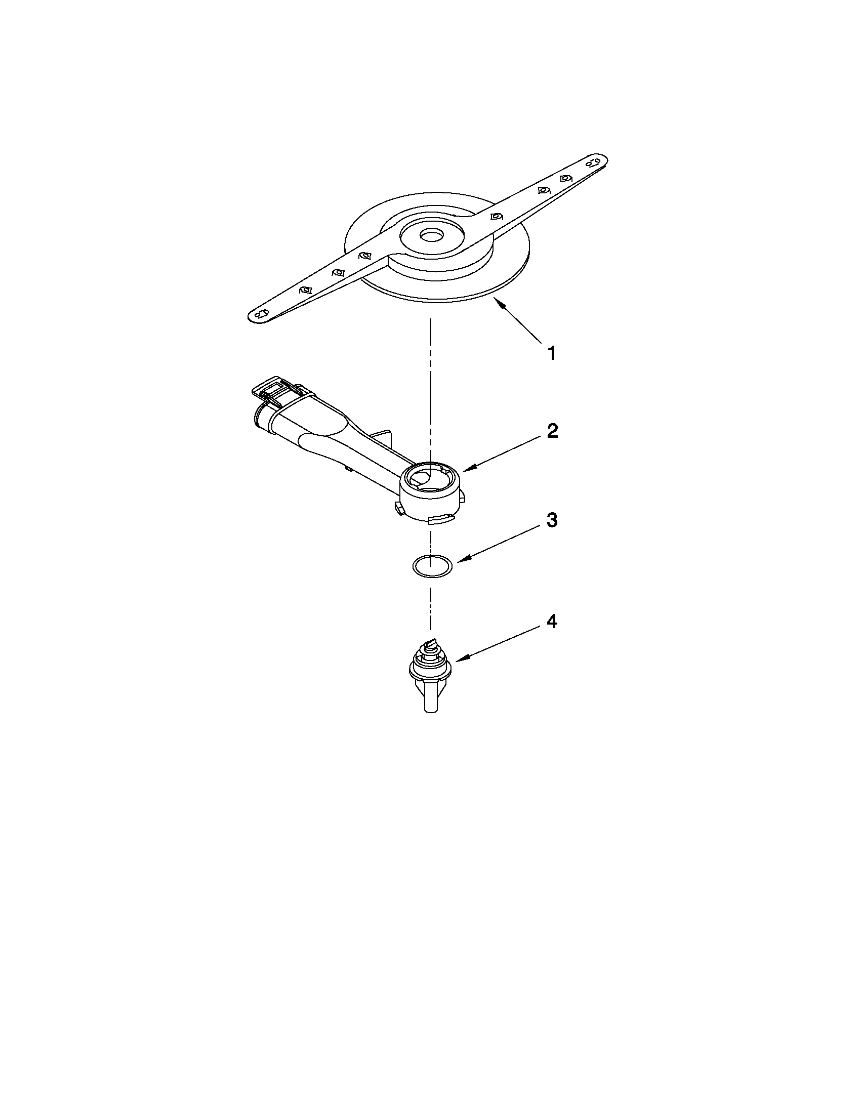 Lower washarm and strainer parts
