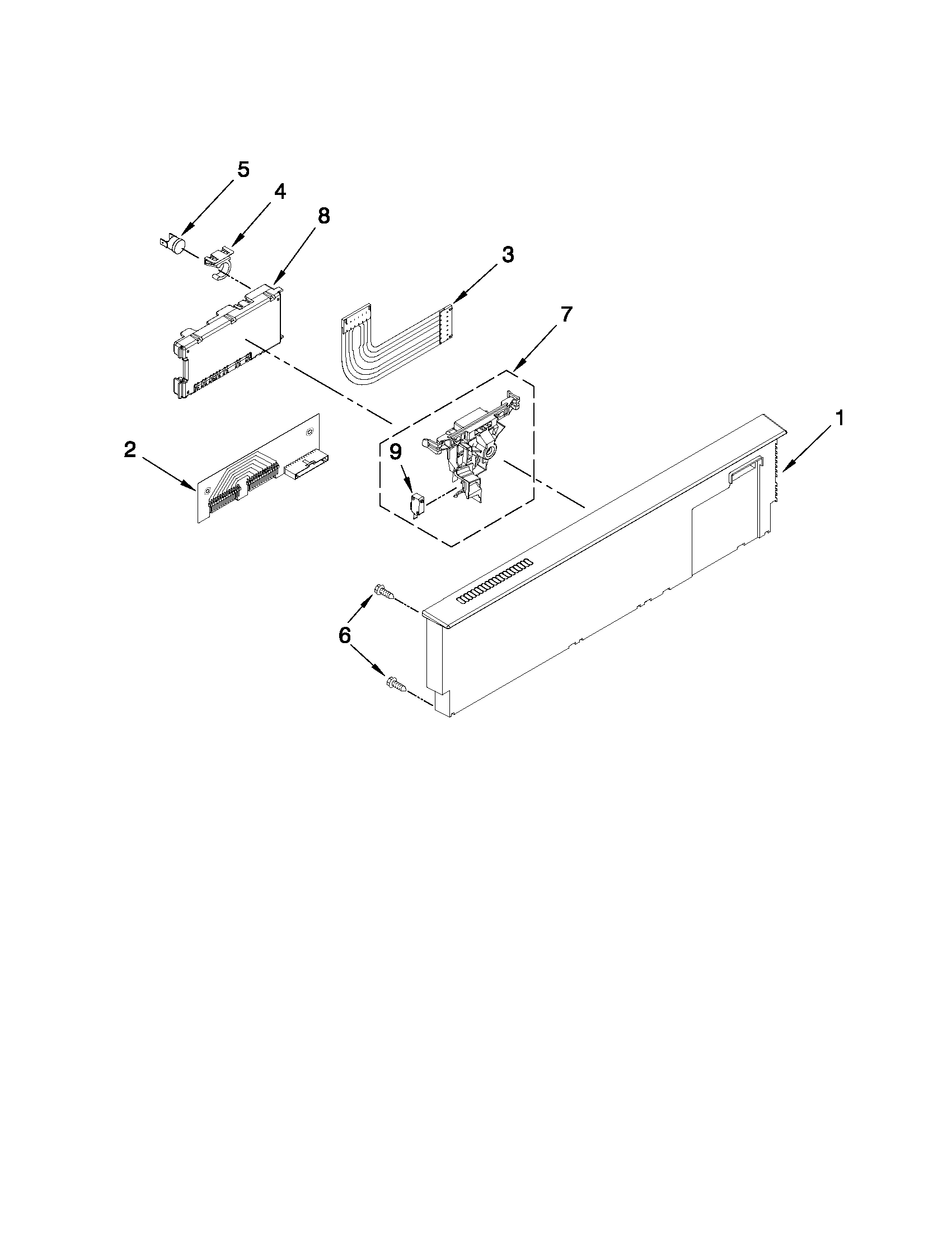 Control panel and latch parts