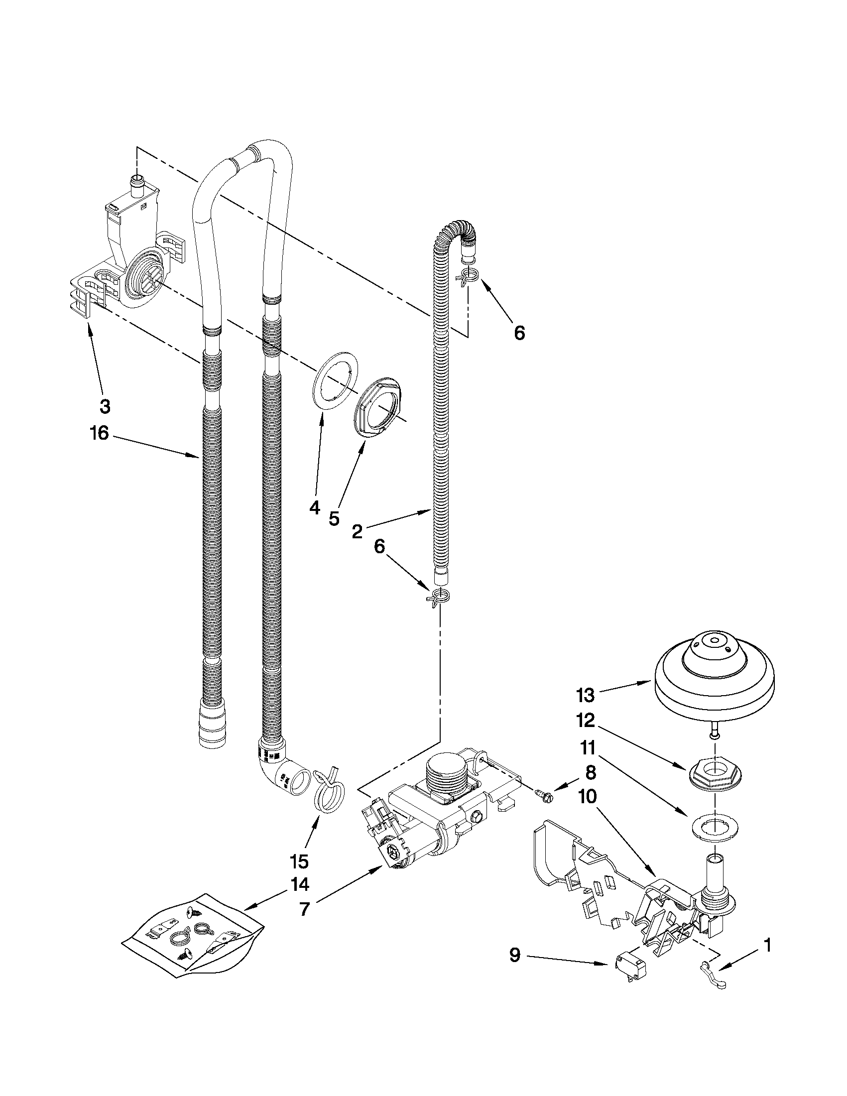 Fill, drain and overfill parts