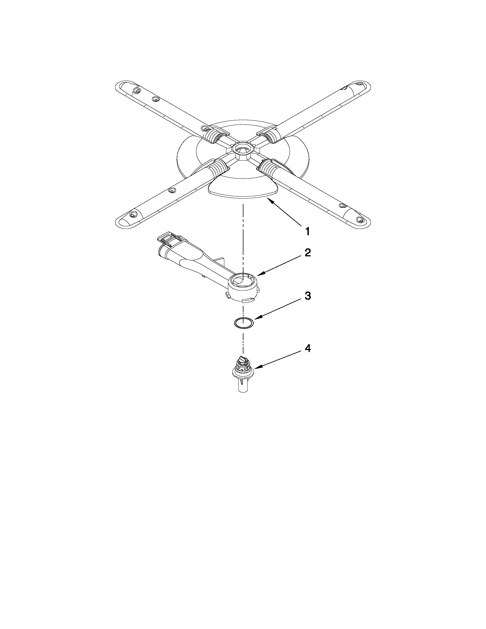Lower washarm and strainer parts