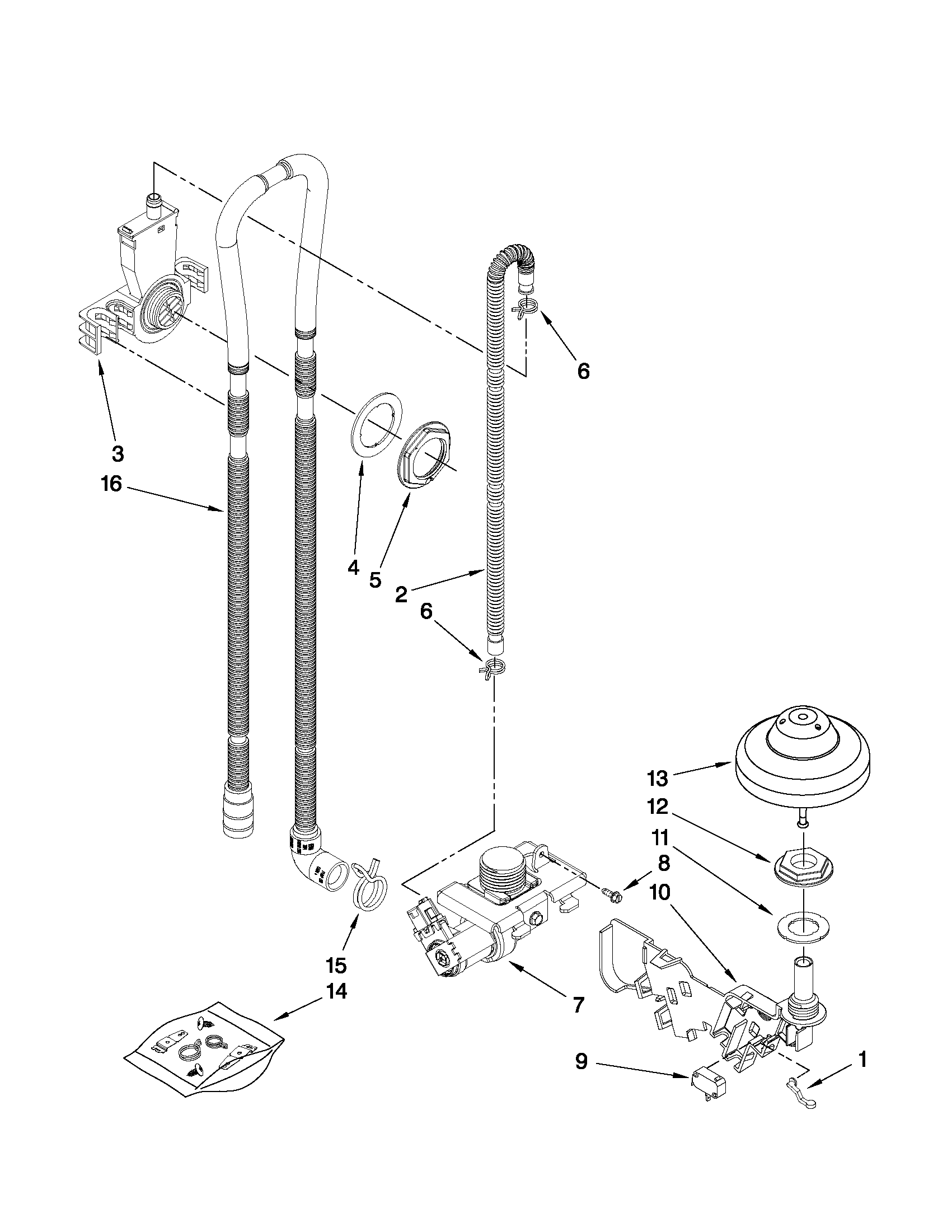 Fill, drain and overfill parts